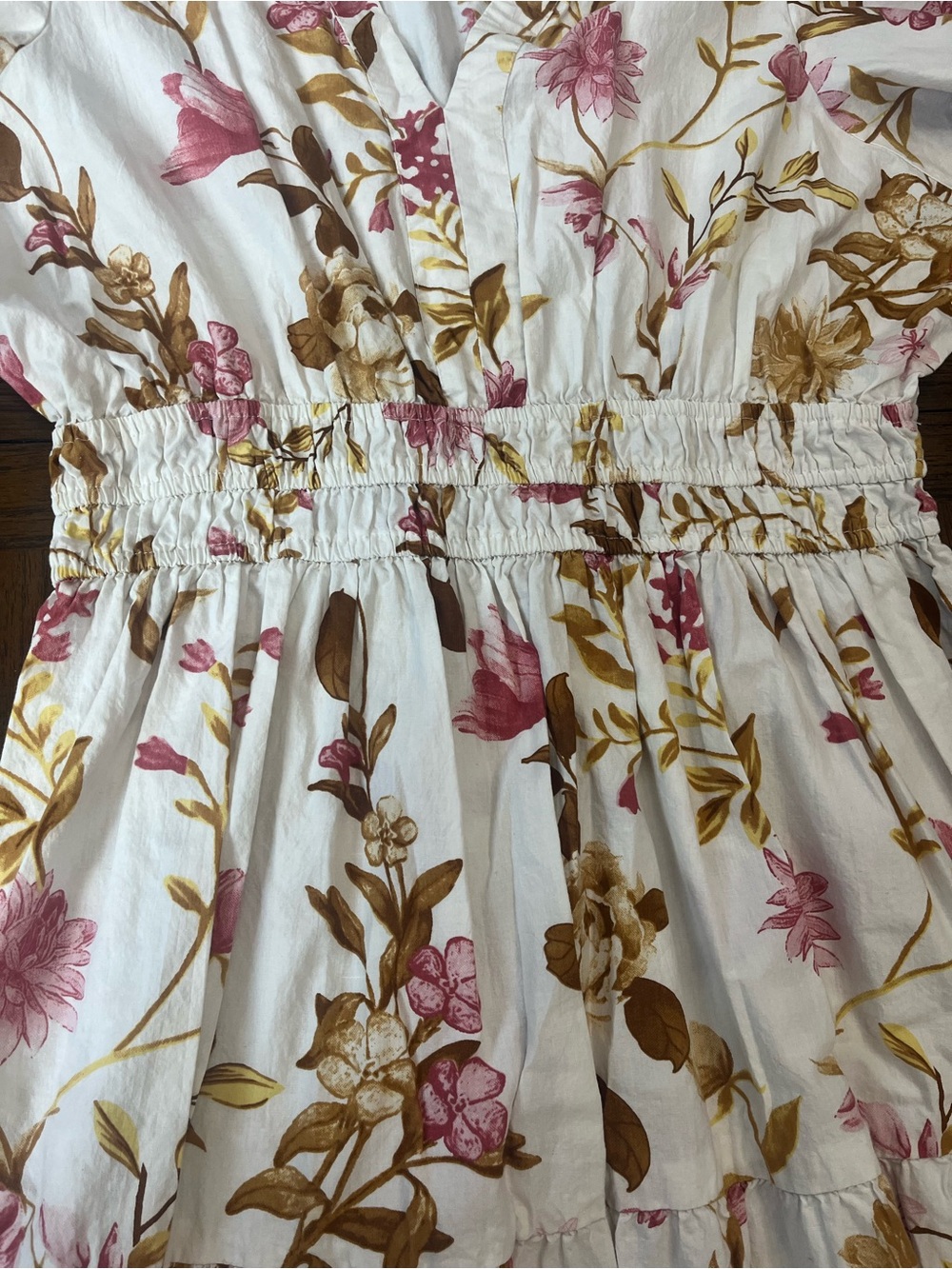Anthropologie Meadow Rhodes Floral Tiered Maxi Dress 1X Smocked 100% Cotton - Picture 7 of 9